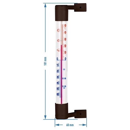 Pruun välistermomeeter (-50°C kuni +50°C) 18 cm - 3