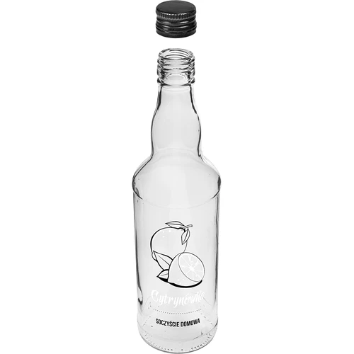 500 ml pudel keeratava korgiga, trükiga „Cytrynówka”, 1 tk - 3