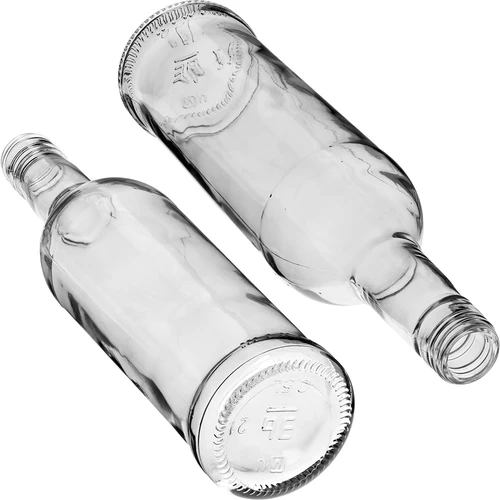 Pudel 500 ml, saleda kujuga, musta kruvikorgiga, viina jaoks, 6 tk. - 6