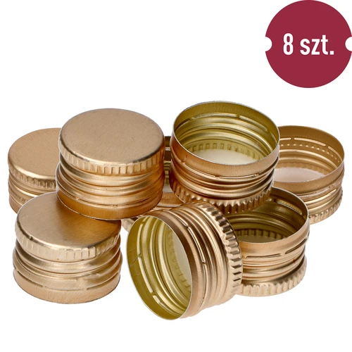 Pudeli kruvikork fi 28/18 - kuldne - 8 tk - 2