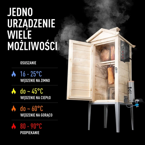Puidust aia suitsuahi 200 L – dragON Wood 100E elektrilise kütteelemendi ja kontrolleriga - 4