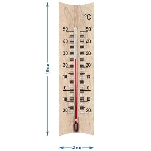 Puidust toatermomeeter (-20 kuni +50 °C), 15 cm, assortii - 6