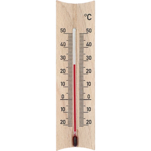 Puidust toatermomeeter (-20 kuni +50 °C), helepruun, 15 cm