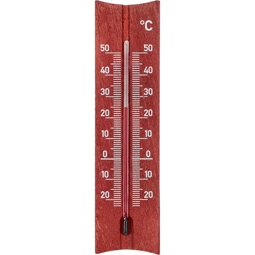 Puidust toatermomeeter (-20 kuni +50 °C), mahagonivärvi, 15 cm