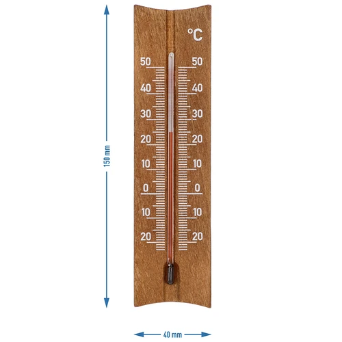 Puidust toatermomeeter (-20 kuni +50°C), tumepruun, 15cm - 5