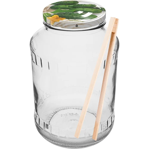 Purk 1,5 l, fi 82/6 värvilise keeratava kaanega + tangid