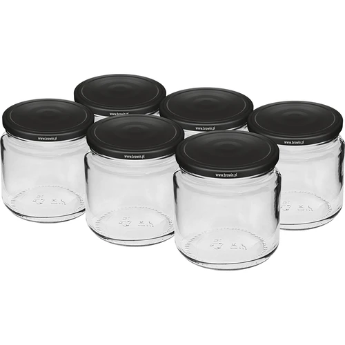 Purk 212 ml Ø66/4 musta keeratava kaanega, 6 tk.