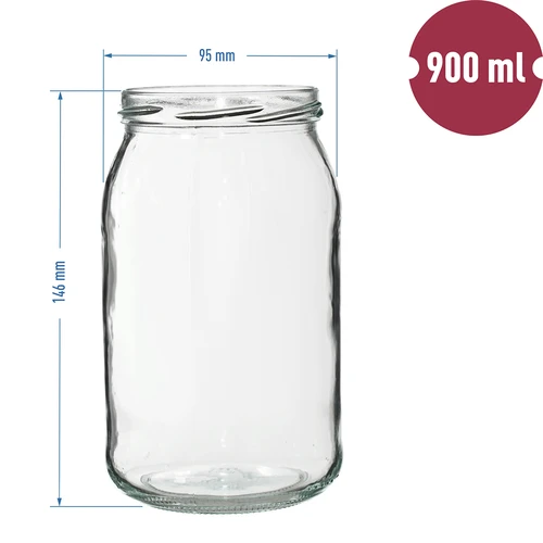 Purk TO 900 ml värvilise keeratava kaanega fi82/6 - 6 tk. - 2
