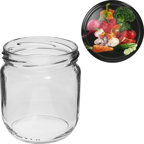Purk TO Gurken 425 ml, värvilise keeratava kaanega, fi 82/6 - 6 tk. - 5