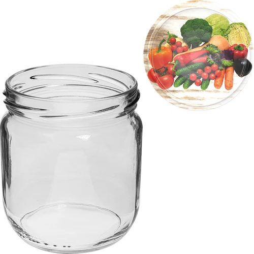 Purk TO Gurken 425 ml, värvilise keeratava kaanega, fi 82/6 - 6 tk. - 6