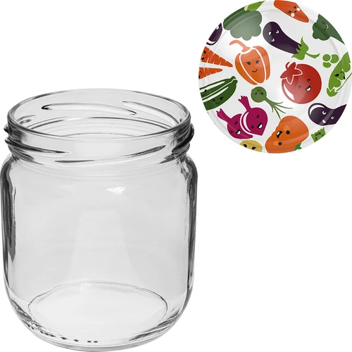 Purk TO Gurken 425 ml, värvilise keeratava kaanega, fi 82/6 - 6 tk. - 7