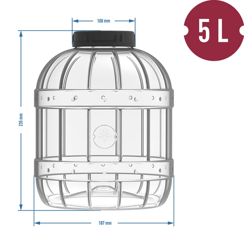 Purunemiskindel, mitmeotstarbeline purk musta kruvikaanega, 5 l - 4