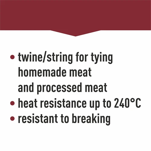 Puuvillane lihavalmististe sidumisnöör, valge (240°C) 145 m - 8