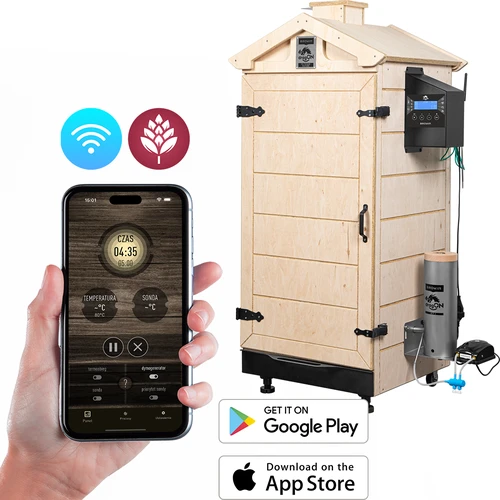 Raamita dragON PLYWOOD NATURE suitsutuskapp Wi-Fi-kontrolleriga, 200L