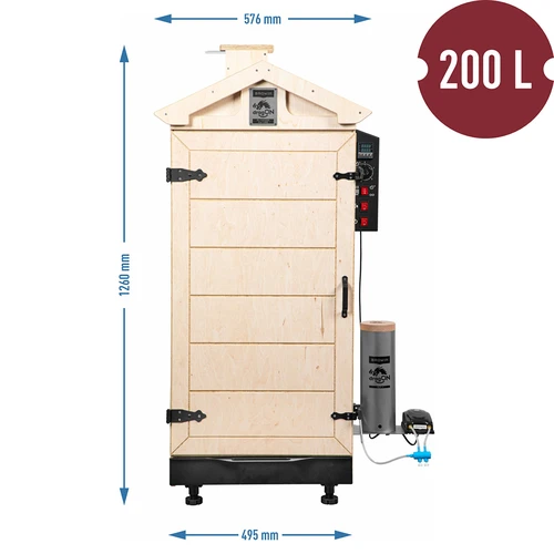 Raamivaba suitsuahi dragON PLYWOOD NATURE digitaalse kontrolleriga, 200 L - 8