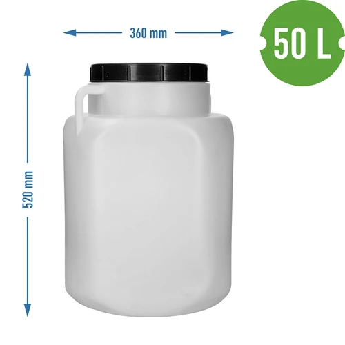 Ruudukujuline tünn, 50 L, valge, käepidemetega 50 L - 10