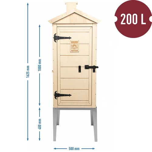 Sertifitseeritud vineerist suitsukapp, 200 L, koos roostevabast terasest alusega - 3