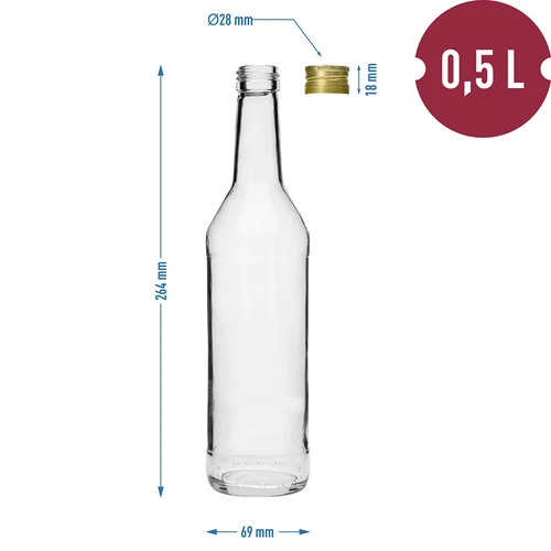 Sirge 500 ml viinapudel kruvikorkidega - 8 tk. - 7