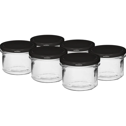 Sirge purk 235 ml (fi82) musta keeratava kaanega, 6 tk