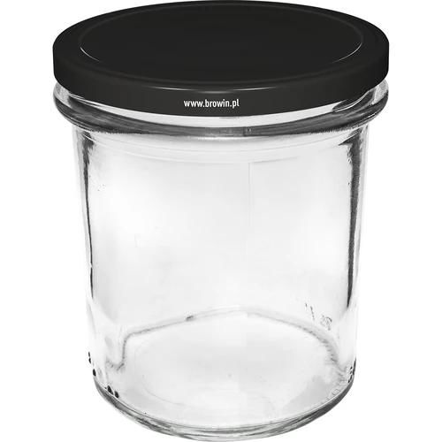 Sirge seinaga purk 350 ml, fi82, must keeratav kaas - 6 tk - 2