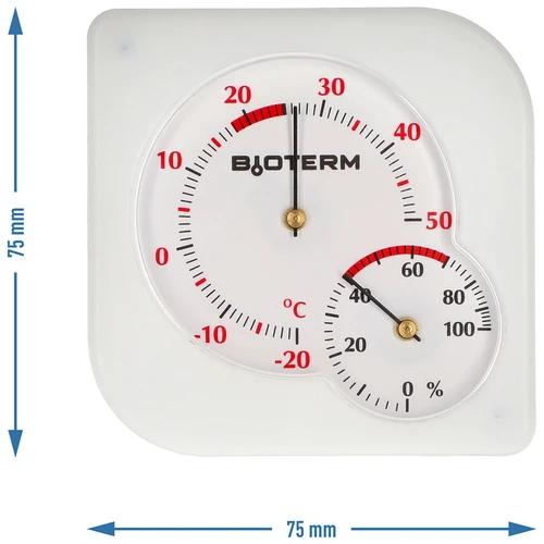 Siseruumide bimetalltermomeeter hügromeetriga (-20 kuni +50 °C), valge - 4
