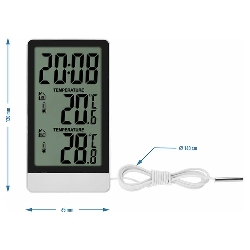 Soensi elektrooniline termomeeter – sondiga, valge - 6