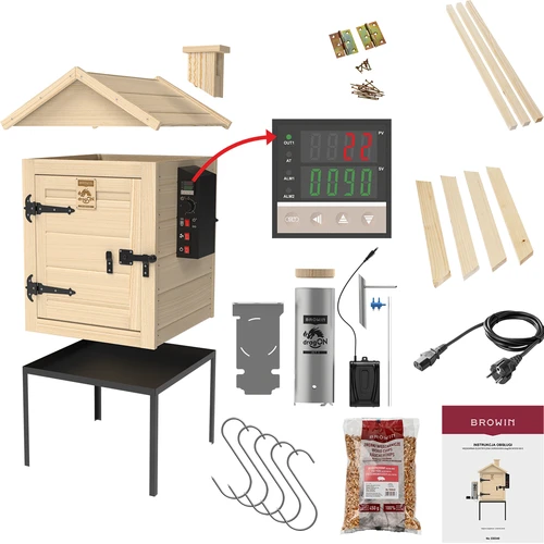 Suitsuahi 115 L dragON Wood 60E, puidust, elektrilise kütmismooduli ja juhtseadmega