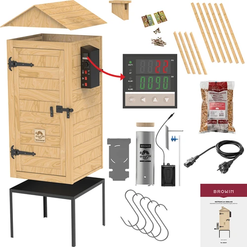 Suitsuahi 200 L dragON Larch E21 - lehisepuust, elektrilise kütmismooduli ja kontrolleriga
