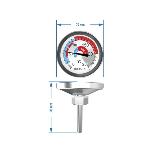Suitsuahju ja BBQ termomeeter (0 °C kuni +250 °C) 5,7 cm - 6