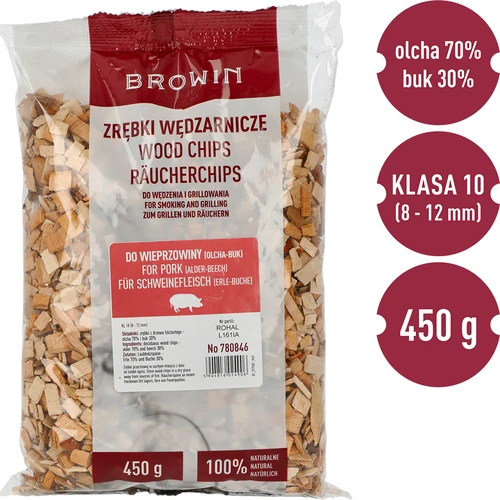 Suitsutus-/grillilaastud sealiha jaoks – segu (70% lepp, 30% pöök), 450 g, kl.10 - 3