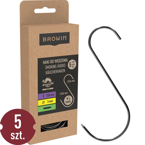 Suitsutuskonksud – S-kujulised, teritatud, 3 mm x 150 mm, 5 tk