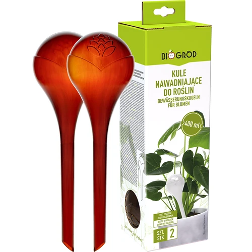 Taimede kastmispallid, läbipaistvad merevaigukarva, 400 ml, 2 tk. - 3