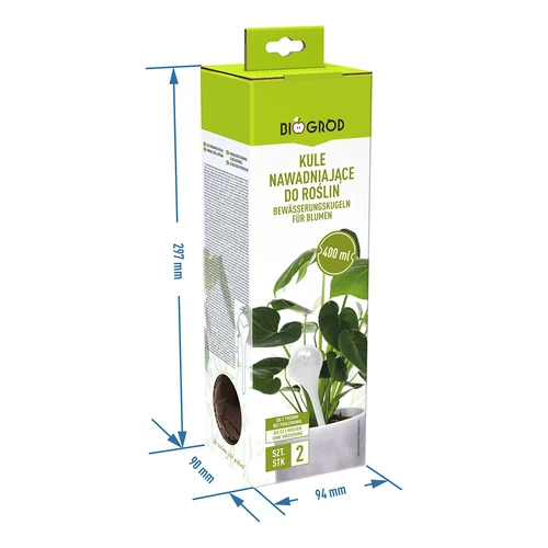 Taimede kastmispallid, läbipaistvad merevaigukarva, 400 ml, 2 tk. - 6