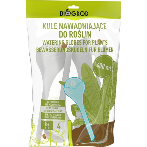 Taimede kastmispallid, valged poolläbipaistvad korgiga, 400 ml, 4 tk. - 4