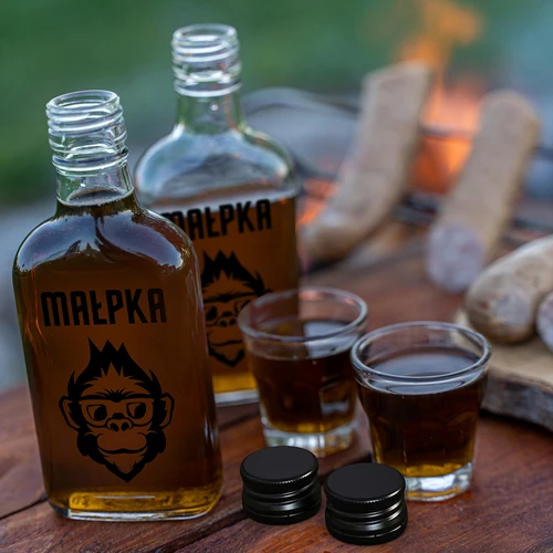 Taskuplasku klaaspudel 200 ml, kruvikorgiga, trükiga „Ahv”, 1 tk - 6