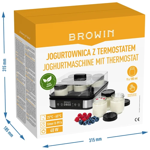 Termostaadiga jogurtimasin, 9 purki, 1,6 l - 12