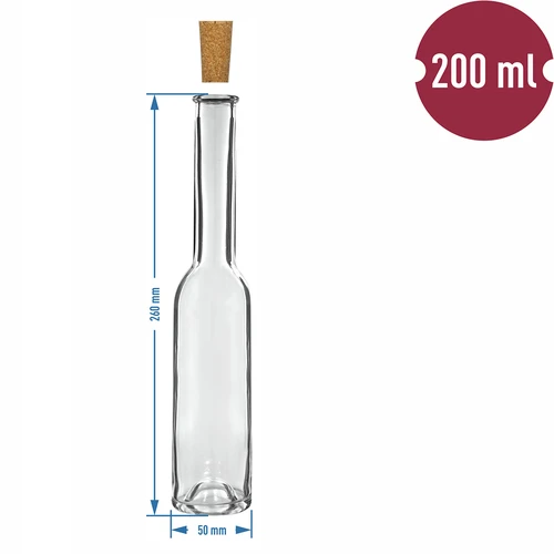 Tinktuuripudel 200 ml 6 tk + 6 korki 23/18 - 7