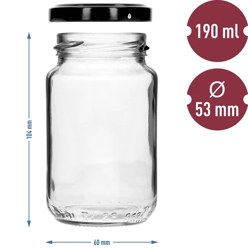 TO purk 190 ml värvilise kaanega fi 53 - 8 tk. - 8