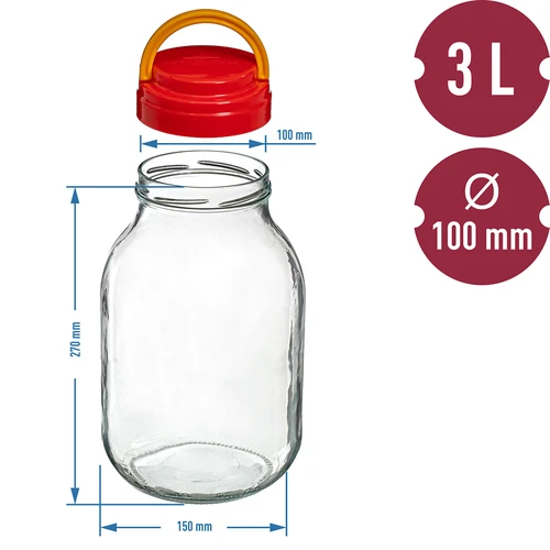 TO purk 3 L plastikust keeratava kaanega + tangid fi 100 - 6