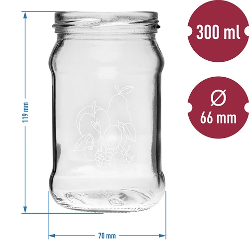 TO-purk 300ml puuviljagrafikaga ja kaanega fi66/4 - 6 tk. - 6