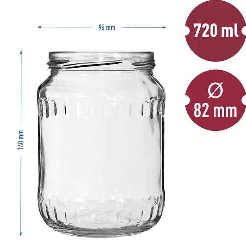 TO purk 720 ml värvilise keeratava kaanega, fi 82/6 - 6 tk - 6