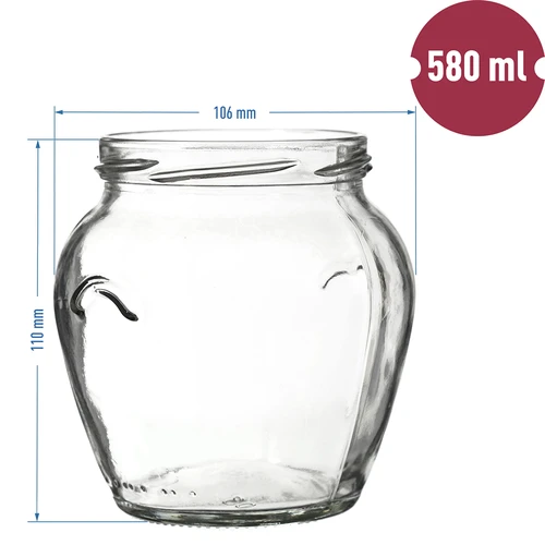 TO purk Amfora 580 ml värvilise kaanega, fi82/6 - 6 tk. - 6