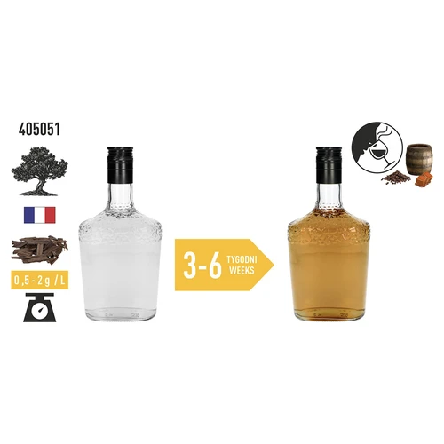 Tugeva röstiga tammelaastud alkohoolsete jookide aromatiseerimiseks (viski, bourbon, brändi, konjak, õlu), 50 g - 6