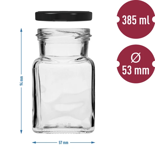 Twist-off purk 150 ml Cztery kąty fi 53 musta kaanega, 6 tk - 6