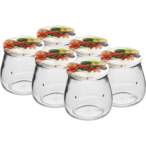 Twist-off purk 500 ml "Tagurpidi Amfora" värvilise kaanega, fi 82/6, 6 tk.