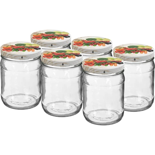 Twist-off purk 500 ml värvilise kaanega fi82/6 - 6 tk