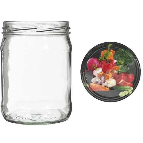 Twist-off purk 500 ml värvilise kaanega fi82/6 - 6 tk - 6
