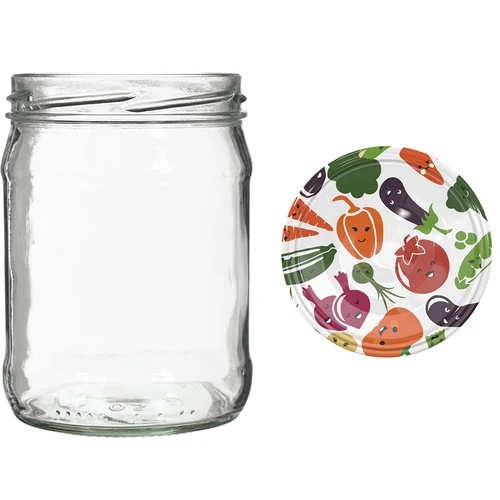Twist-off purk 500 ml värvilise kaanega fi82/6 - 6 tk - 5