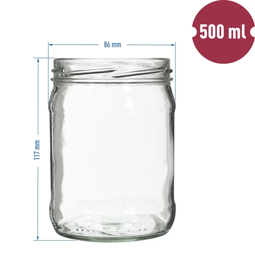 Twist-off purk 500 ml värvilise kaanega fi82/6 - 6 tk - 2