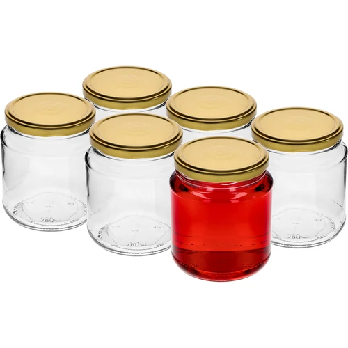 Twist-off-purk, grubasek 580 ml kuldse kaanega fi82/6, 6 tk. - 2